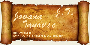 Jovana Tanović vizit kartica